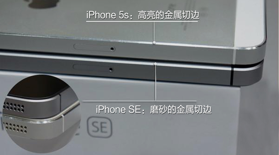 不同點之三:磨砂的金屬切邊